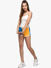 Kotty Women Blue Colourblocked Slim Fit Hot Pants
