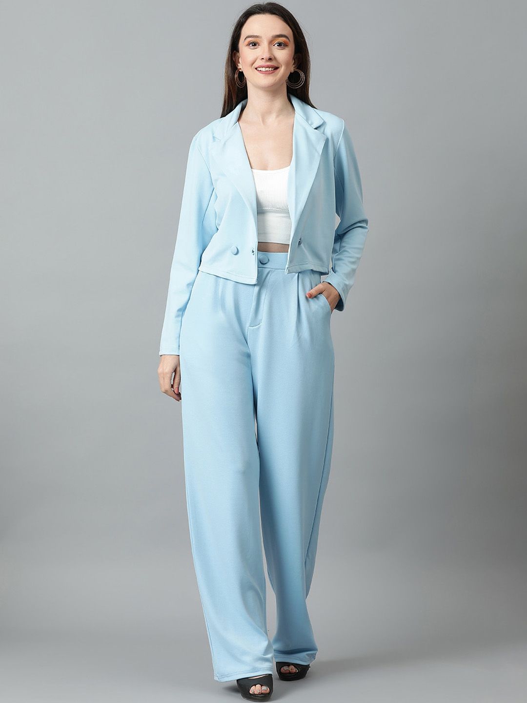 KOTTY BIZwear Basics Notched Lapel Collar Blazer With Trousers