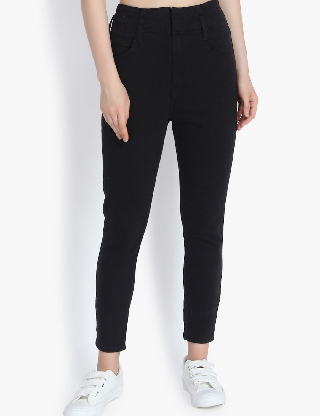 Kotty Women Black Skinny Fit High-Rise Clean Look Jeans