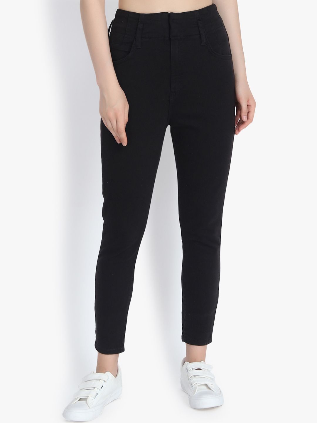 Kotty Women Black Skinny Fit High-Rise Clean Look Jeans