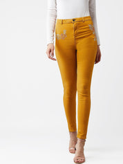 Kotty Women Yellow Skinny Fit Jeans
