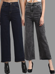 Kotty Women Flared High-Rise Cotton Lycra Stretchable Jeans