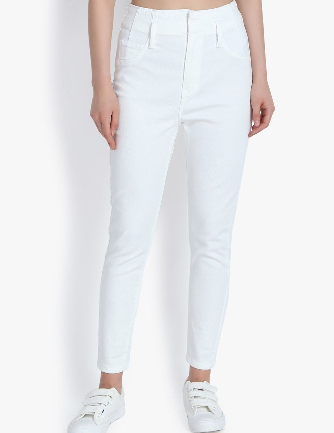 Kotty Women White Skinny Fit High-Rise Clean Look Jeans