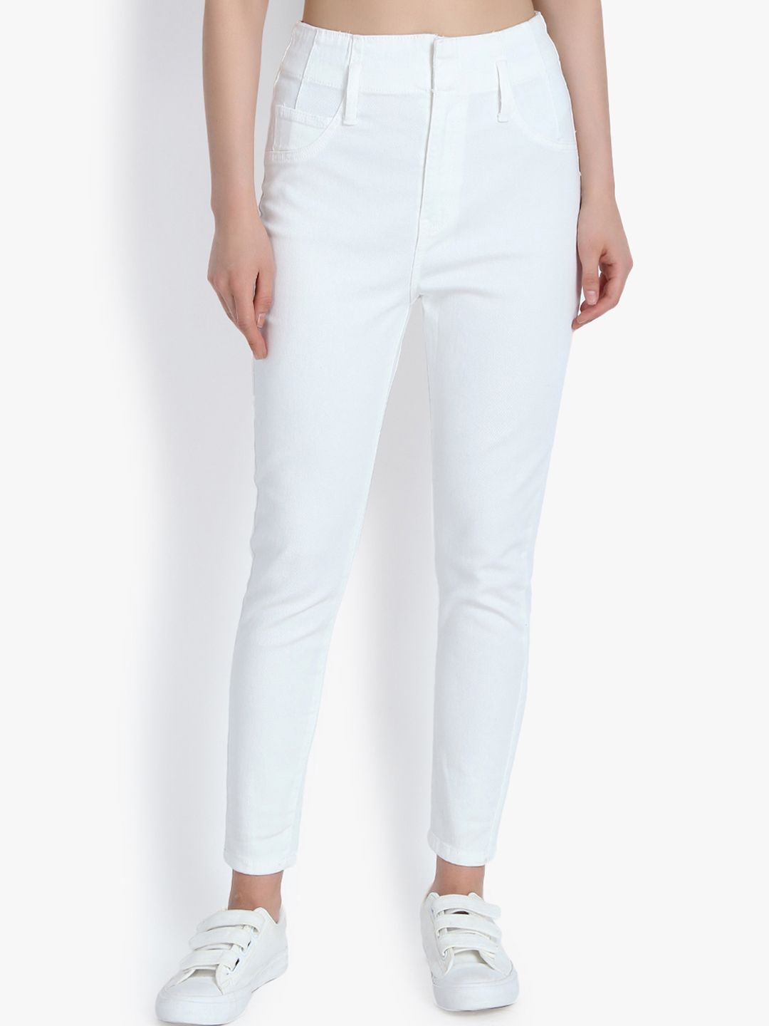 Kotty Women White Skinny Fit High-Rise Clean Look Jeans