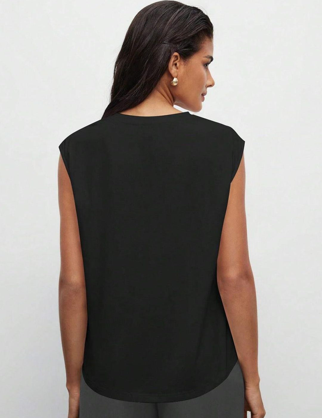 Kotty Black Cut Out Sleeveless Top