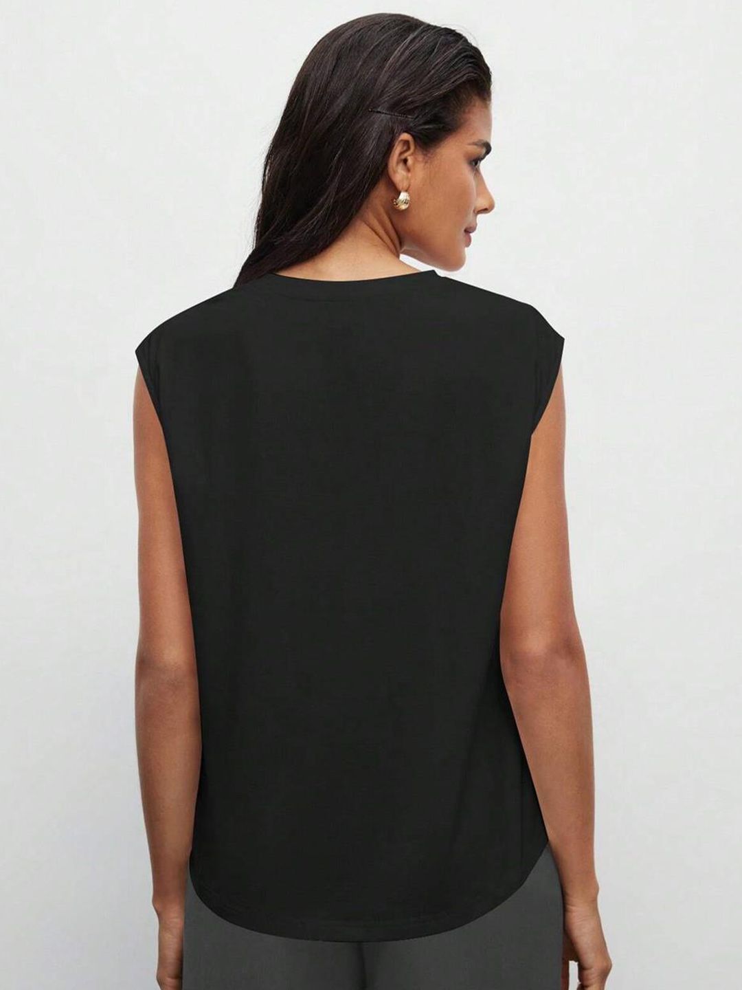 Kotty Black Cut Out Sleeveless Top