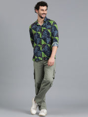 Kotty New Relaxed Fit Floral Printed Cutaway Collar Casual Shirt