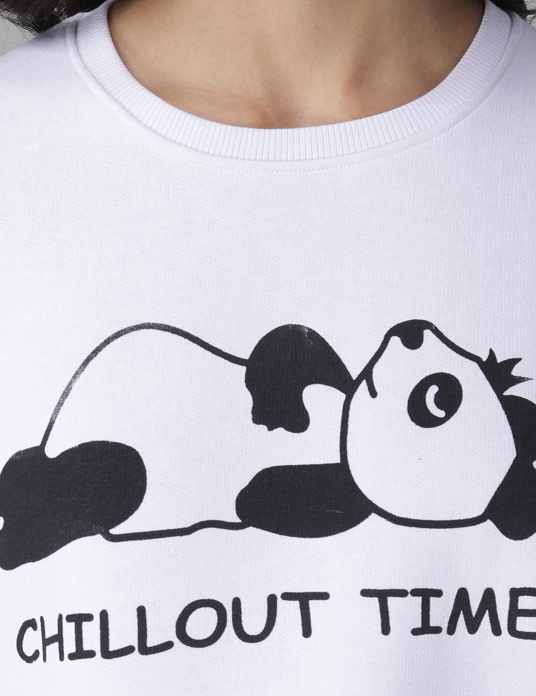 Kotty Women White Printed Sweatshirt