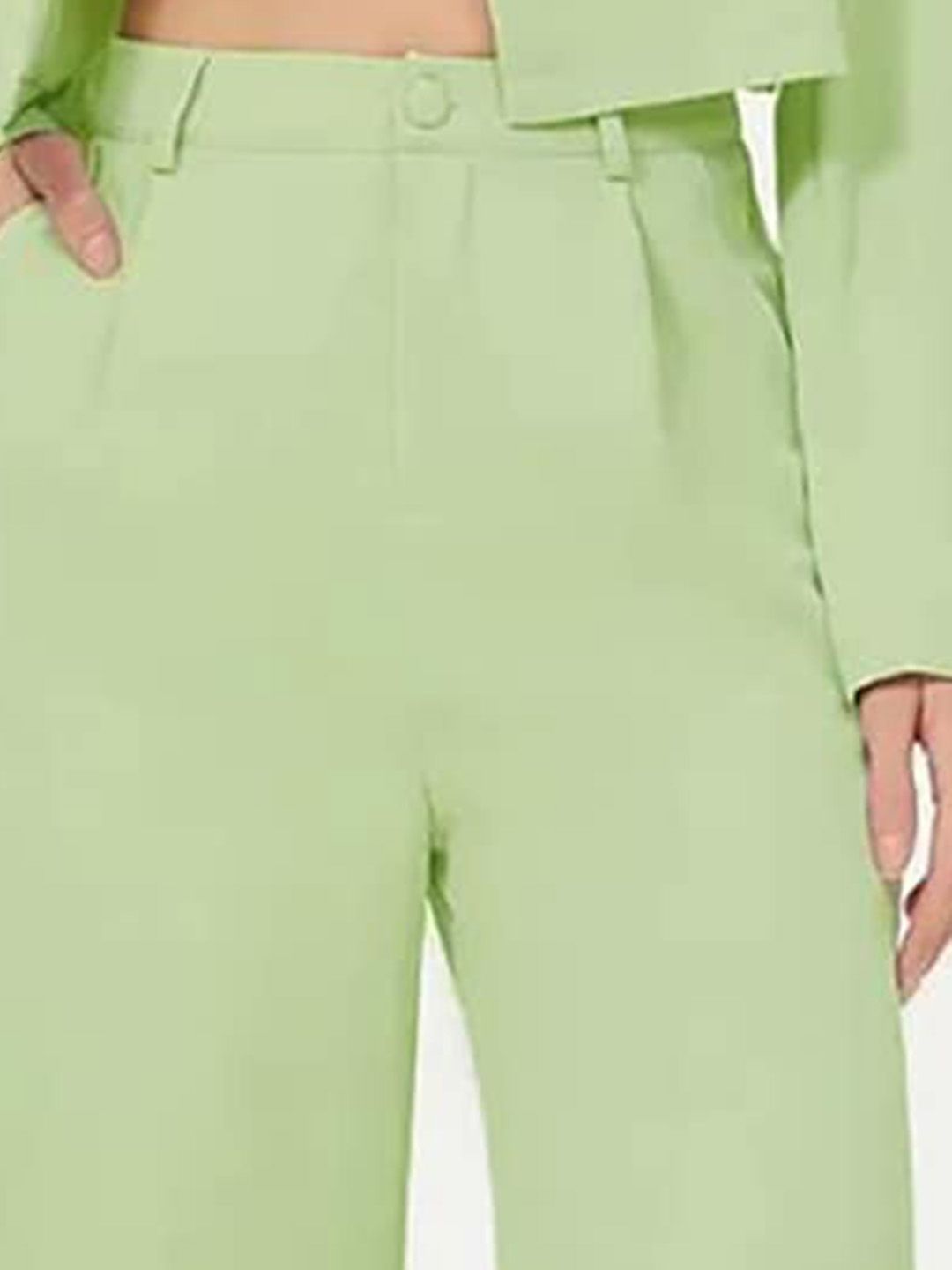 KOTTY BIZwear Basics Women Relaxed Straight Leg Straight Fit High-Rise Trousers