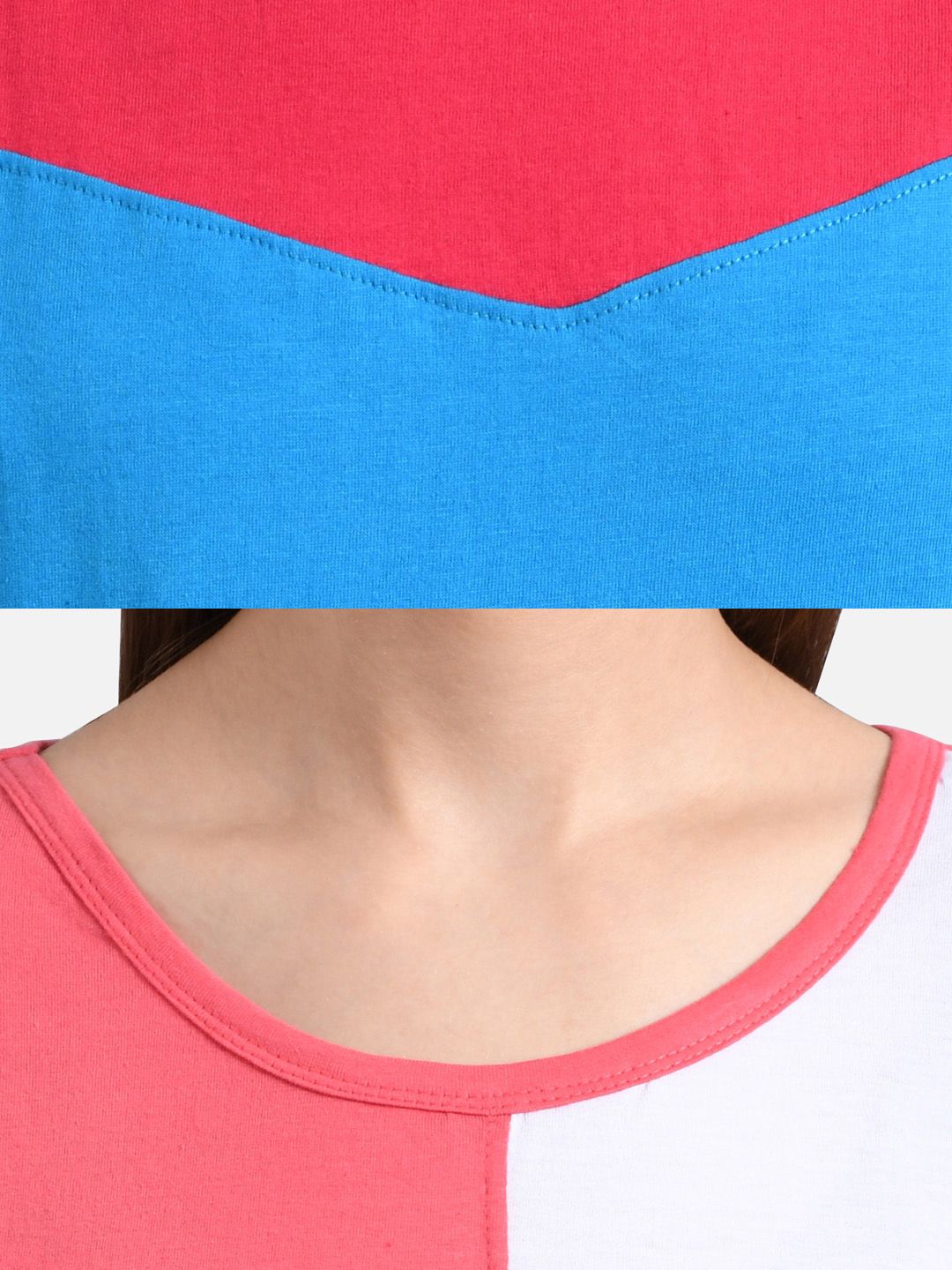 Kotty Women Multicoloured Pack of 2 Colourblocked Round Neck T-shirt