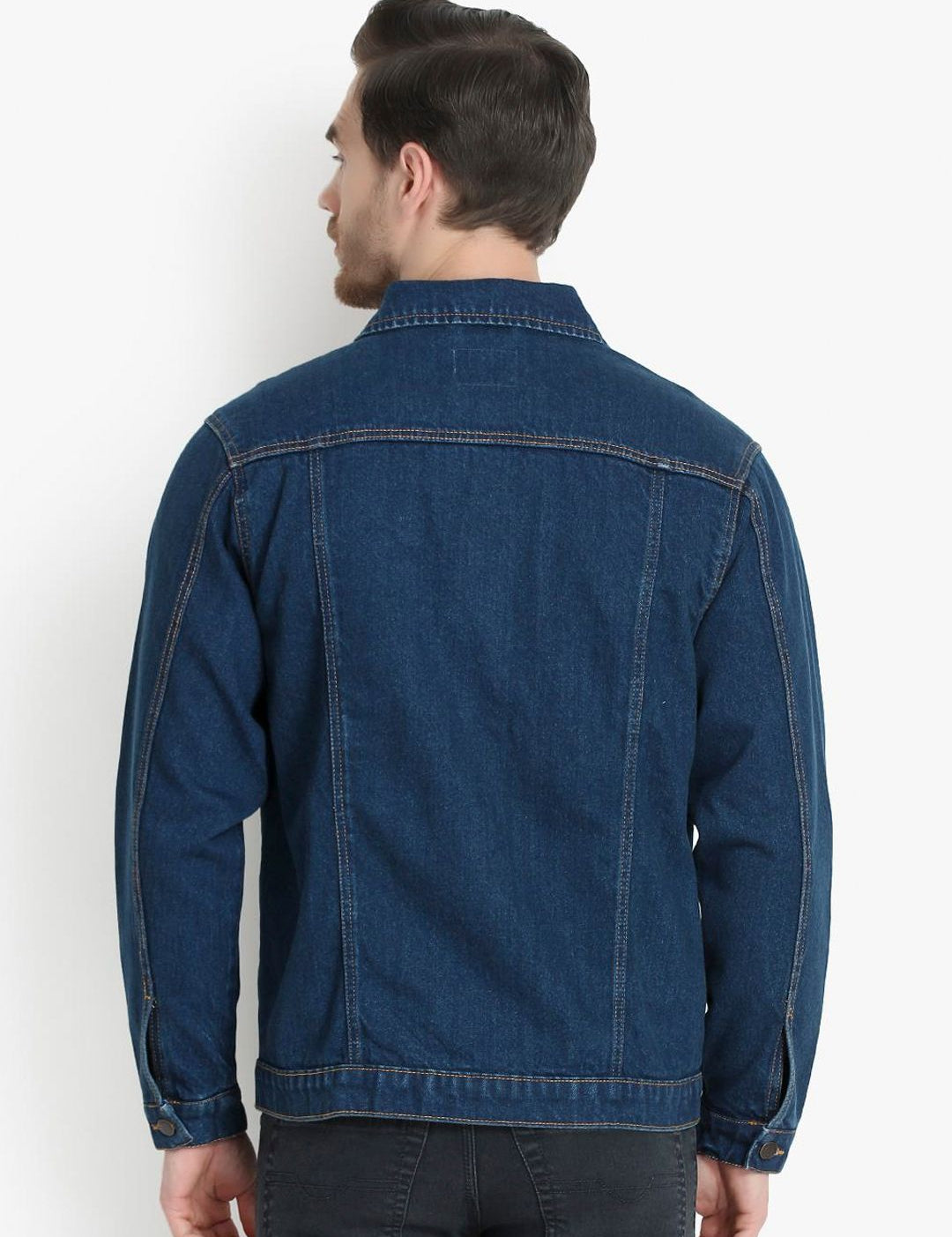 Kotty Men Blue Solid Denim Jacket