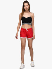 Kotty Women Red Solid Regular Fit Shorts