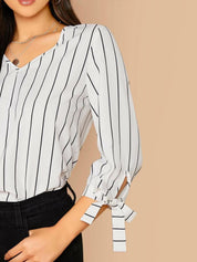 Kotty Striped V-Neck Regular Top