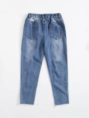 Kotty Girls Blue Jean Mildly Distressed Light Fade Jeans