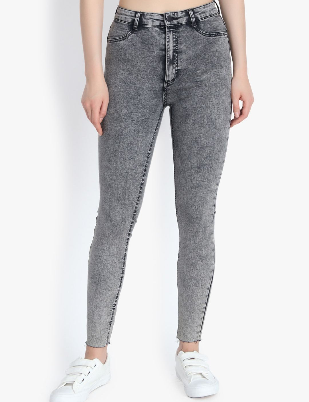 Kotty Women Charcoal Grey Skinny Fit High-Rise Clean Look Jeans