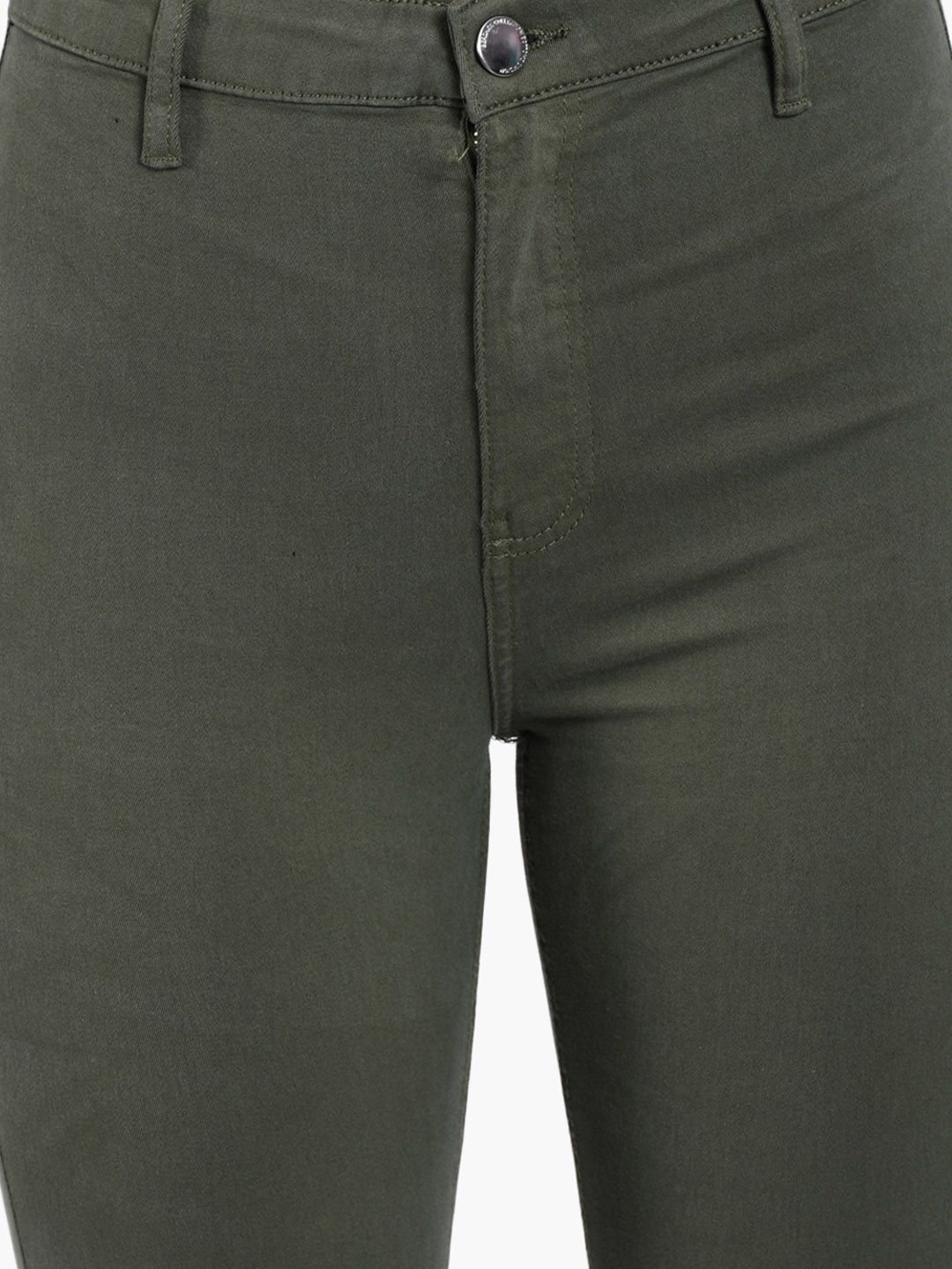 Kotty Women Olive Green Skinny Fit High-Rise Clean Look Stretchable Jeans