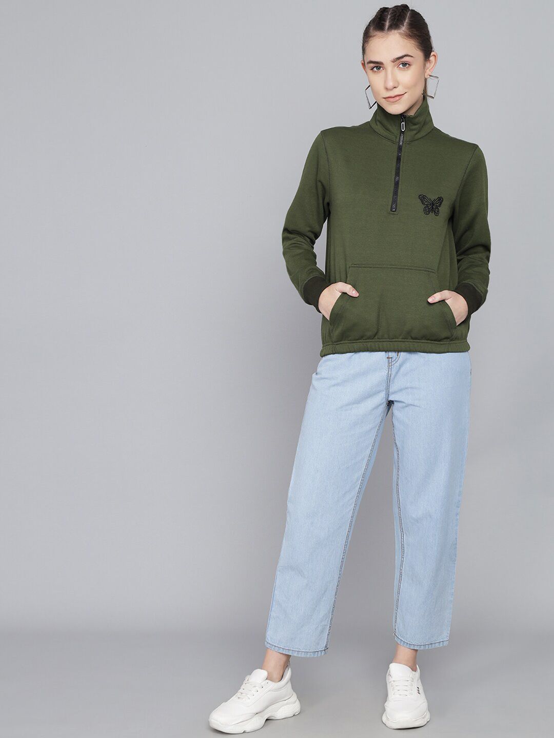 Kotty Women Olive Green Sweatshirt