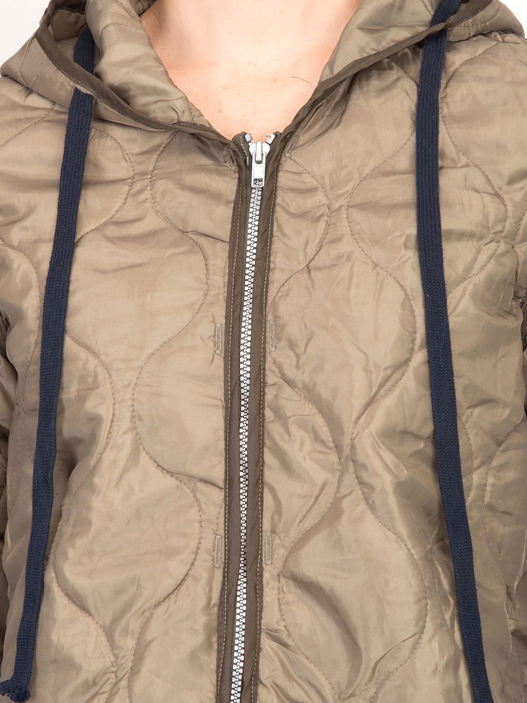 Kotty Women Brown Solid Insulator Longline Padded Jacket