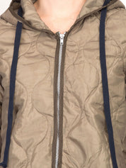 Kotty Women Brown Solid Insulator Longline Padded Jacket