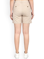 Kotty Women Beige Solid Regular Fit Regular Shorts