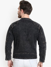Kotty Men Black Solid Denim Jacket
