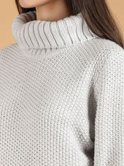 Kotty Women Cotton Turtle Neck Long Sleeves Casual Pullover