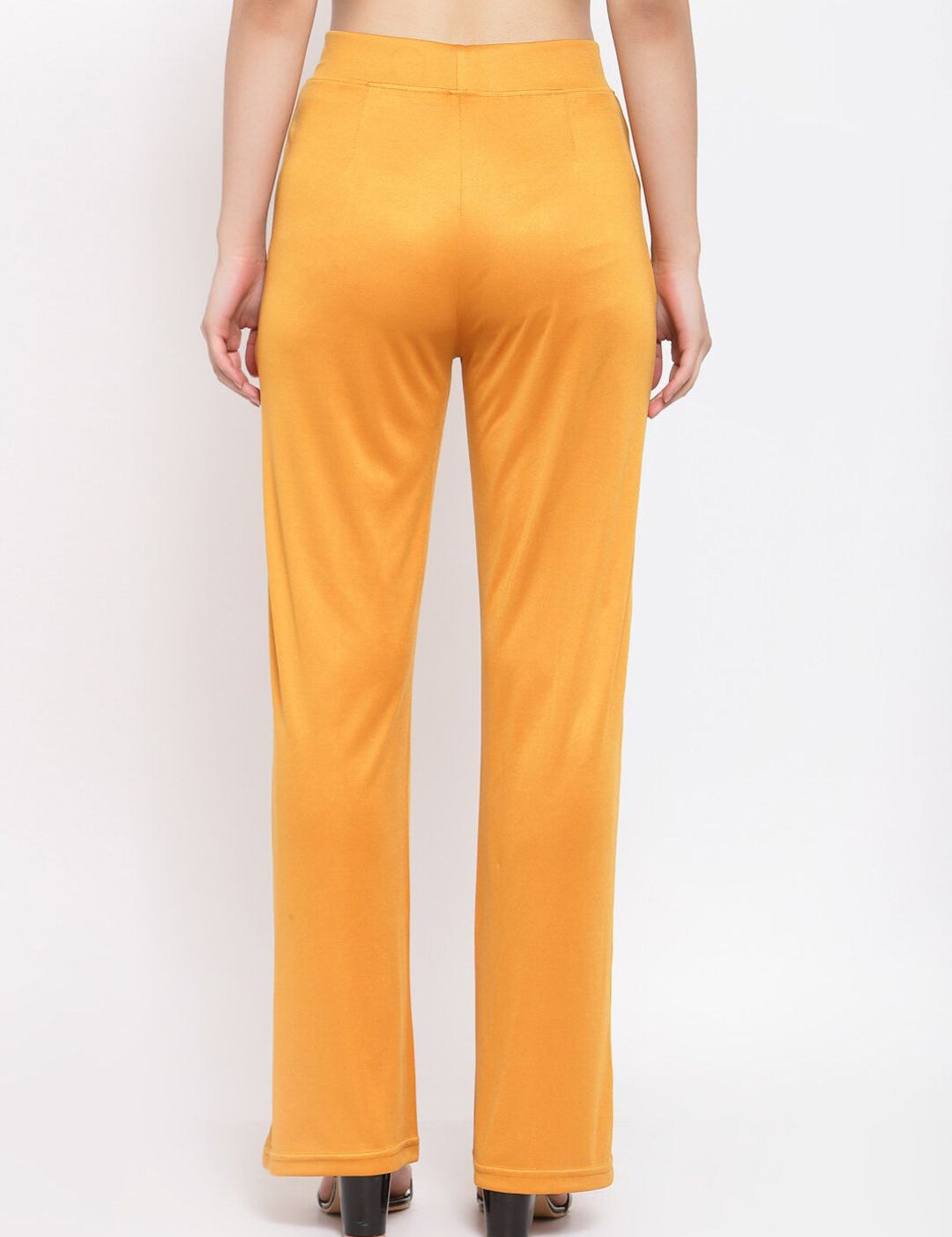 Kotty Women Yellow Flared High-Rise Parallel Trousers
