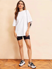 Kotty Drop-Shoulder Sleeves Oversized Cotton T-shirt