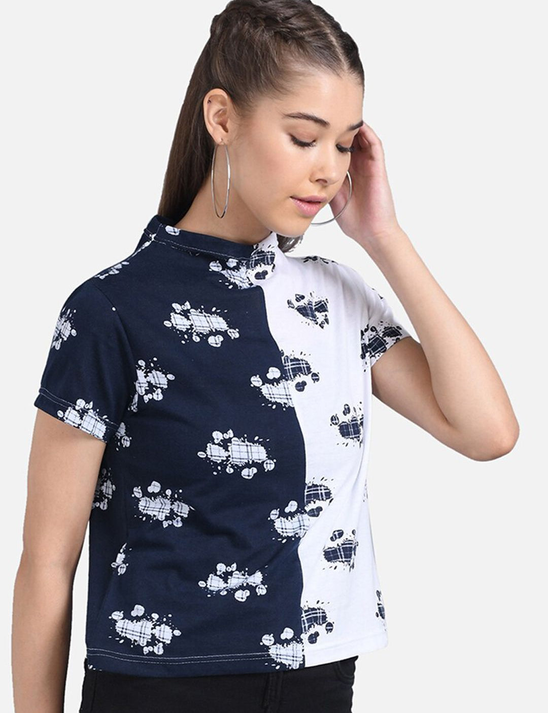 Kotty Women White Printed Pure Cotton Top