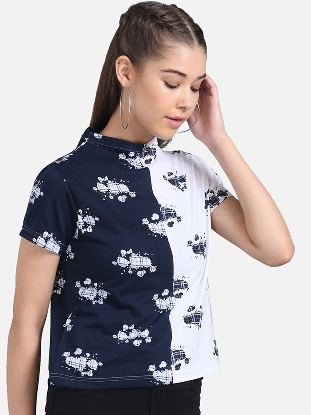 Kotty Women White Printed Pure Cotton Top