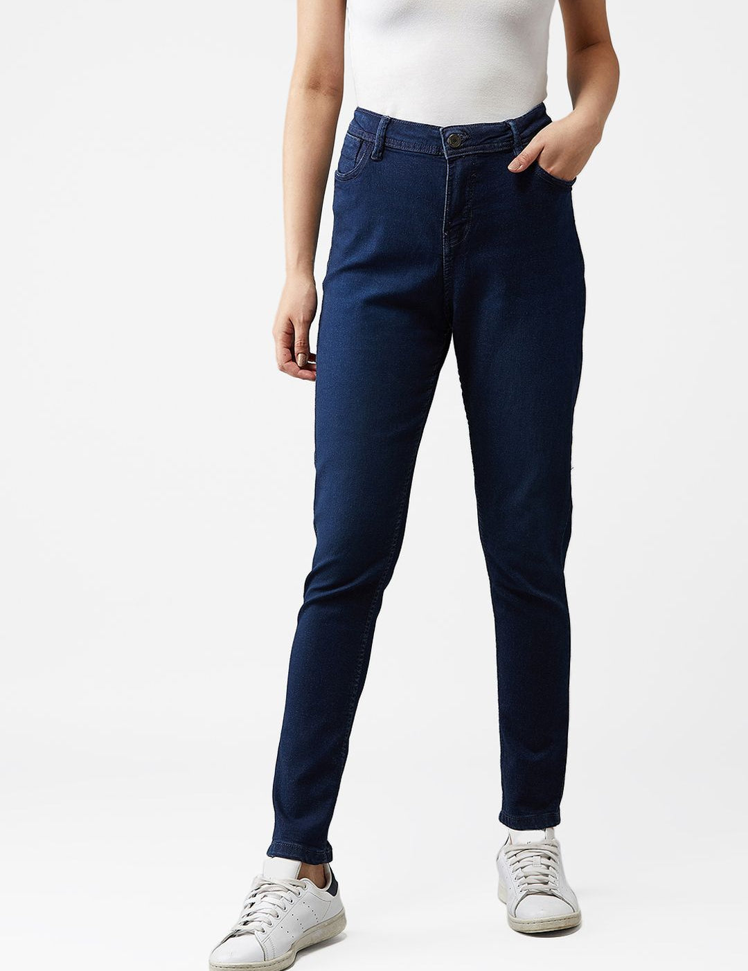 Kotty Women Navy Blue Skinny Fit High-Rise Clean Look Jeans