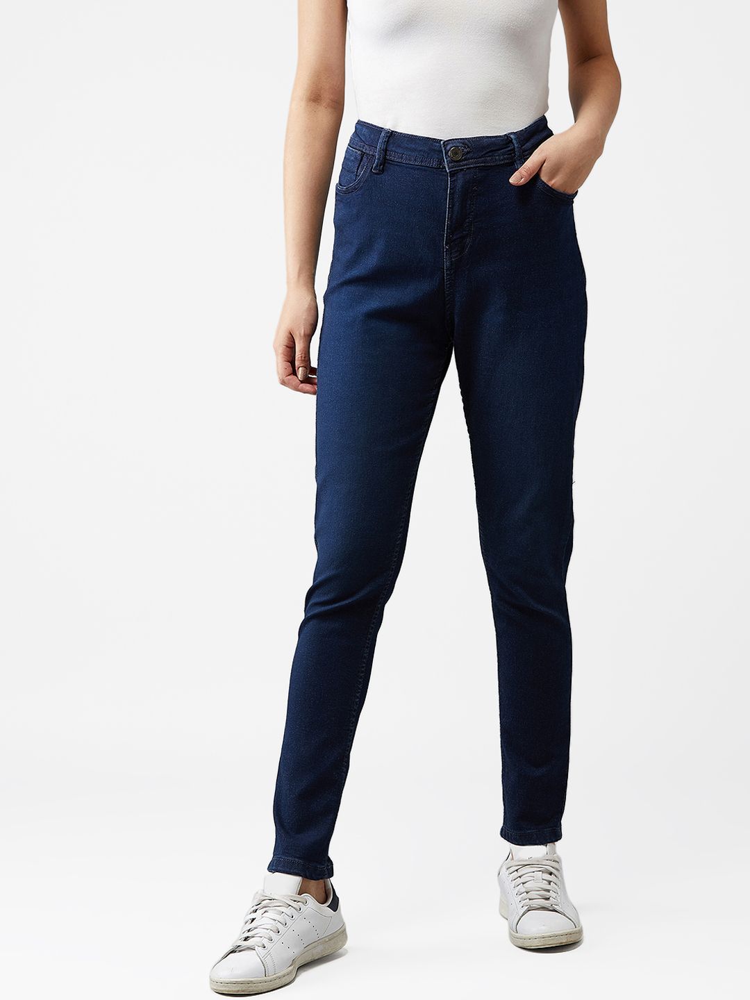 Kotty Women Navy Blue Skinny Fit High-Rise Clean Look Jeans