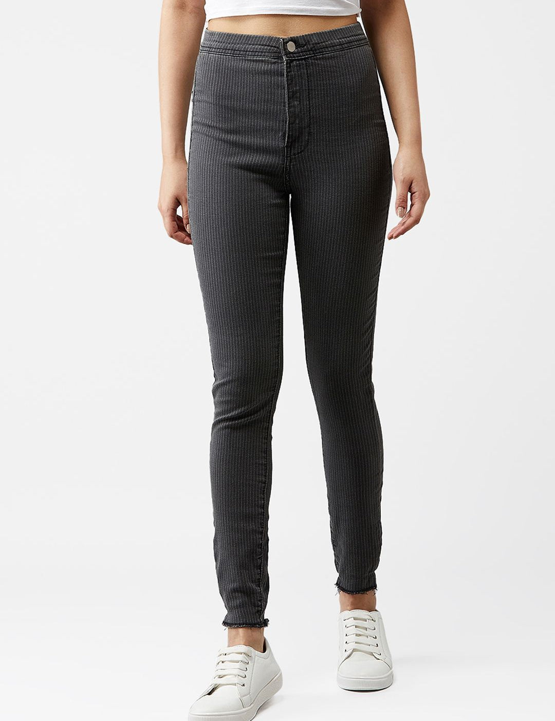 Kotty Women Grey Skinny Fit High-Rise Clean Look Jeans