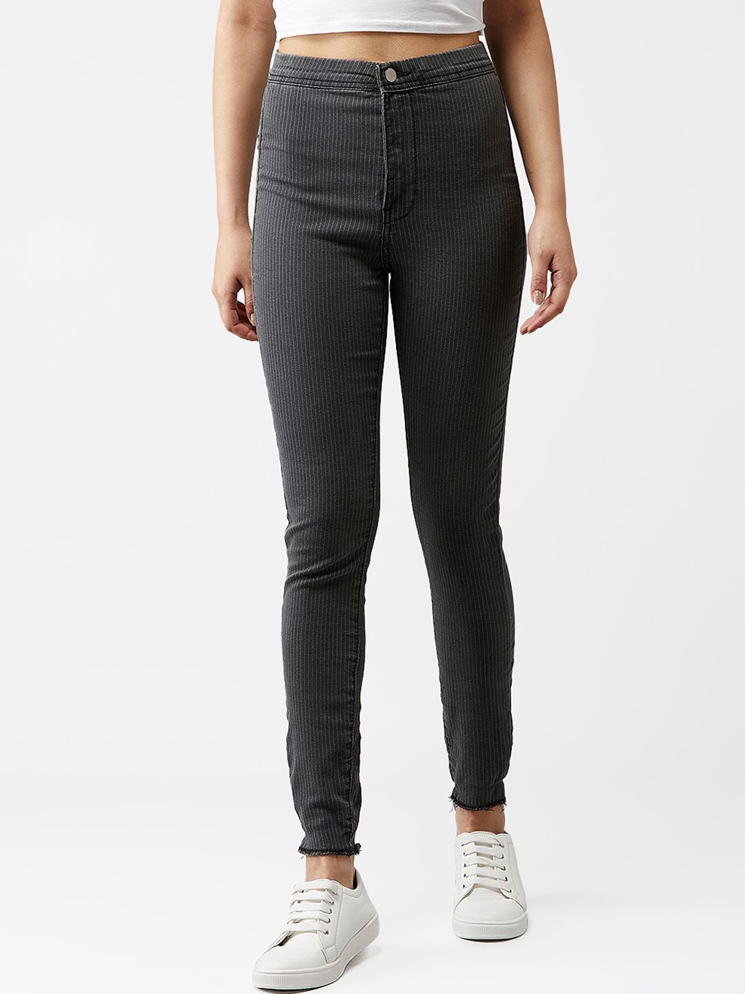 Kotty Women Grey Skinny Fit High-Rise Clean Look Jeans