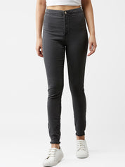 Kotty Women Grey Skinny Fit High-Rise Clean Look Jeans