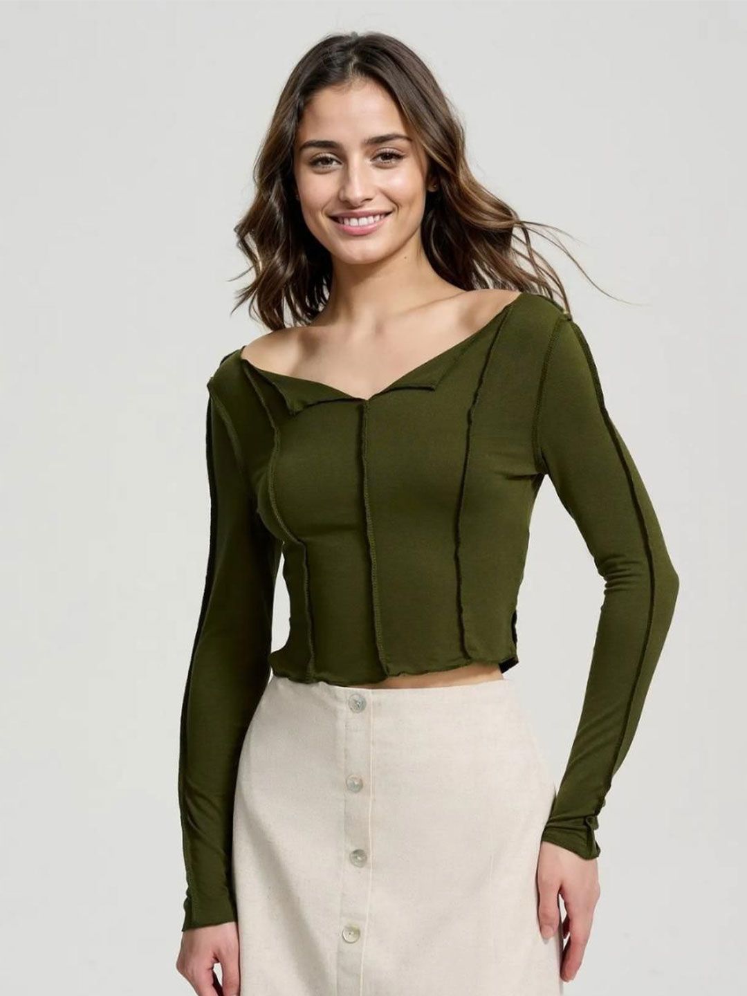 Kotty Women Cotton Fitted Crop Top