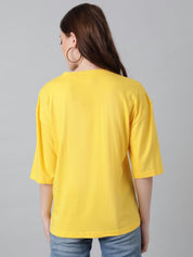 Kotty Women Graphic Printed Round Neck Cotton Oversized T-shirt
