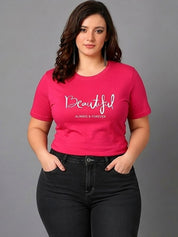 Kotty women pink typography printed t-shirt