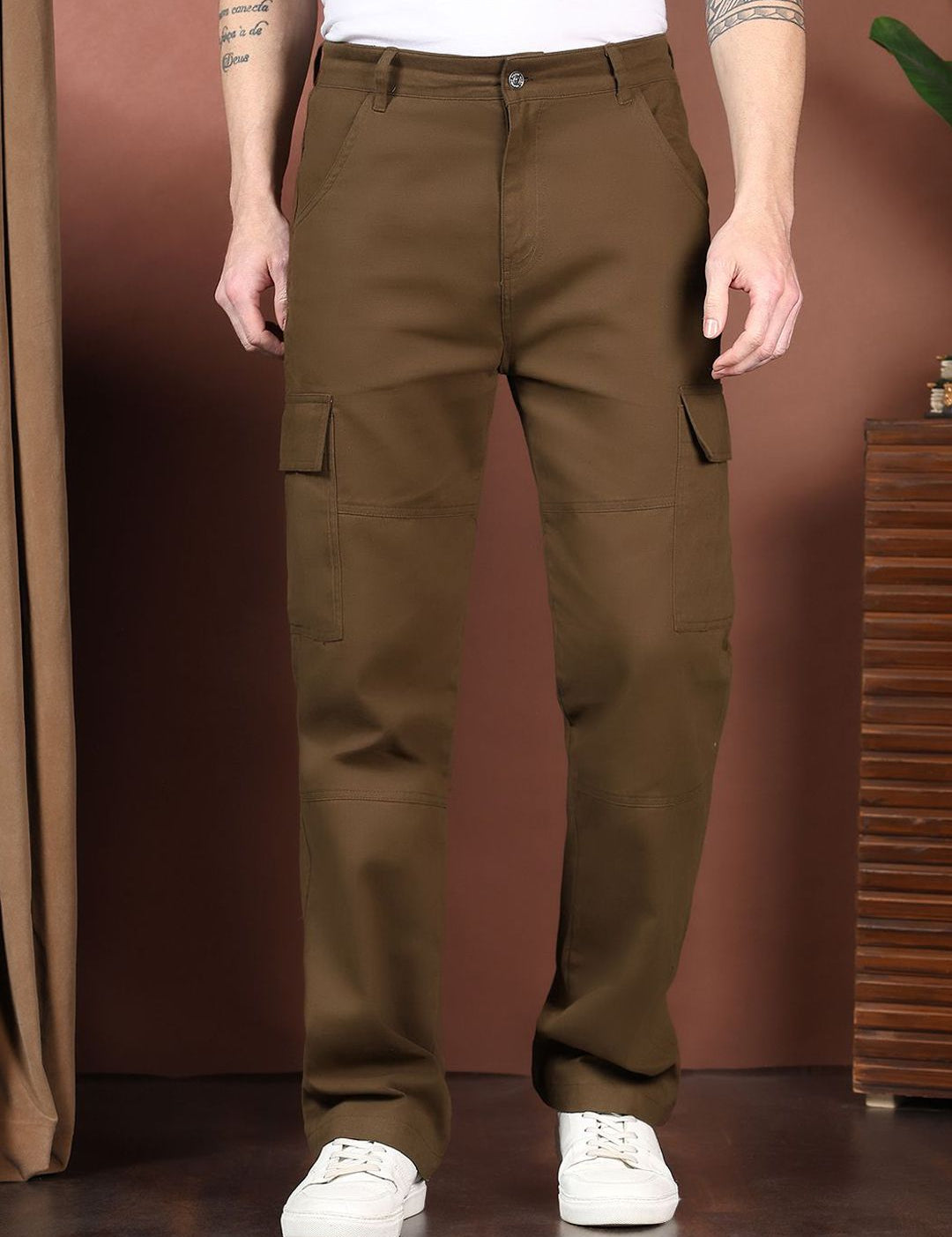 Kotty Men Relaxed Easy Wash Cargos Trousers