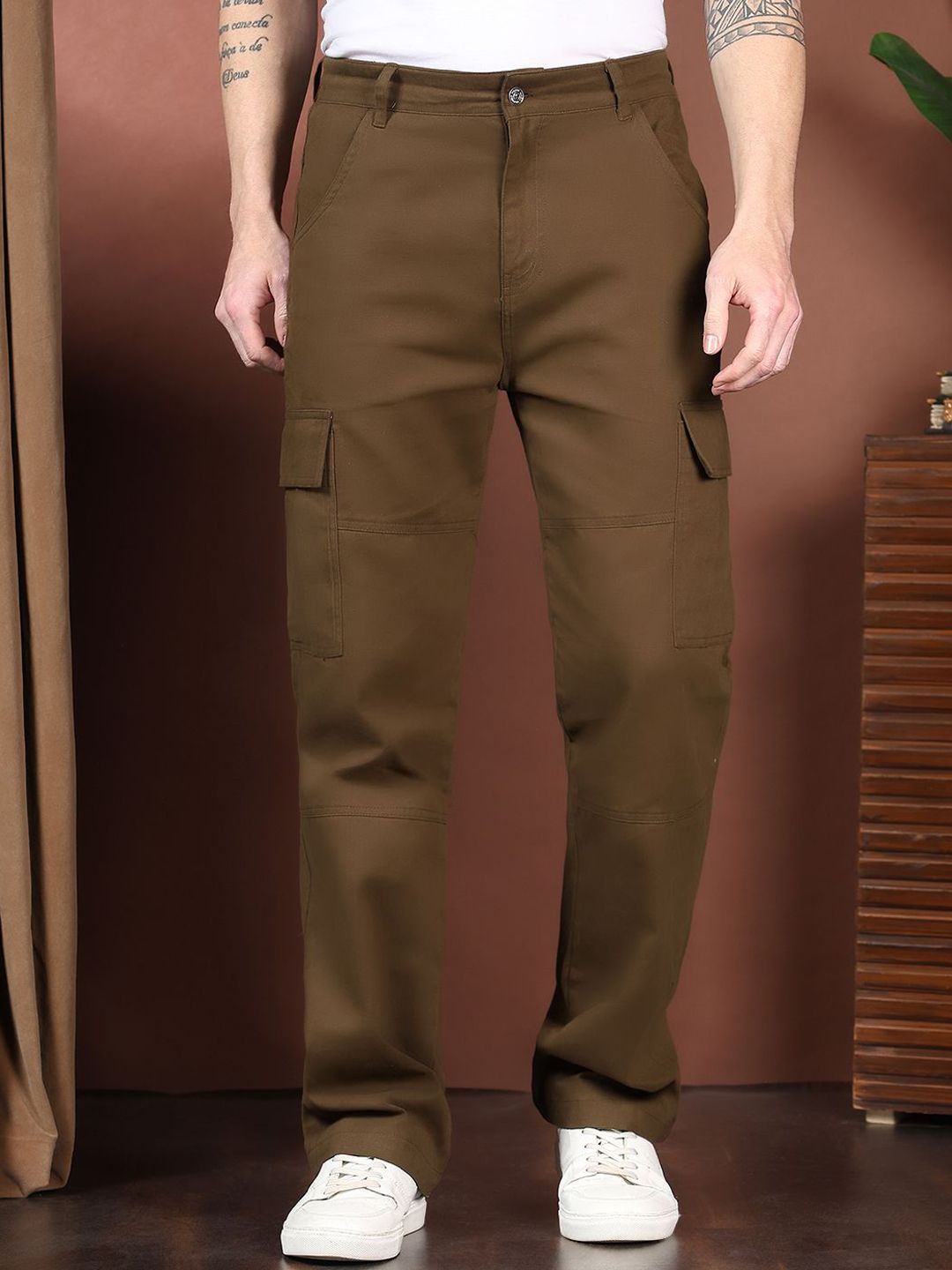 Kotty Men Relaxed Easy Wash Cargos Trousers