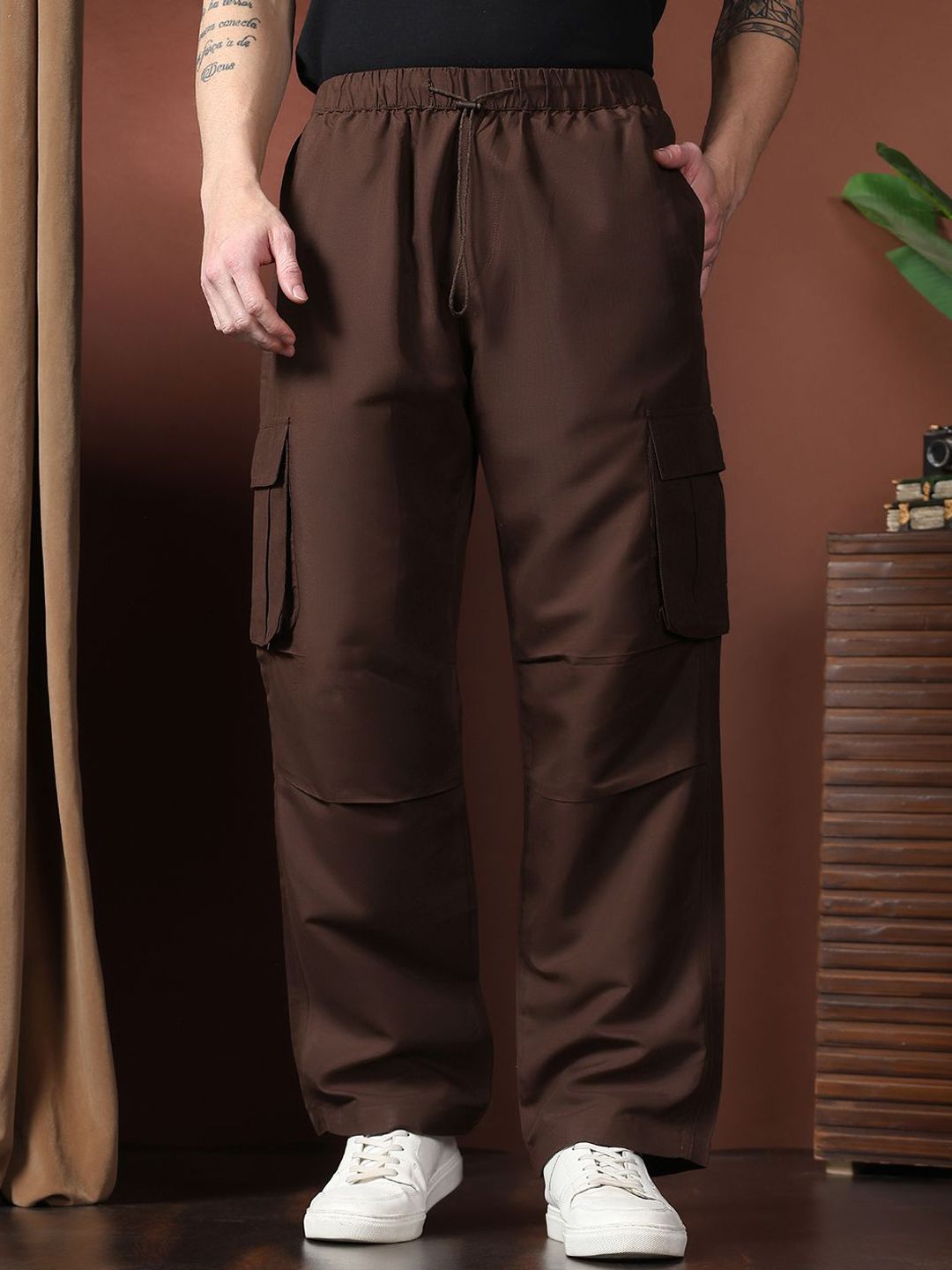Kotty Men Relaxed Easy Wash Cargos Trousers