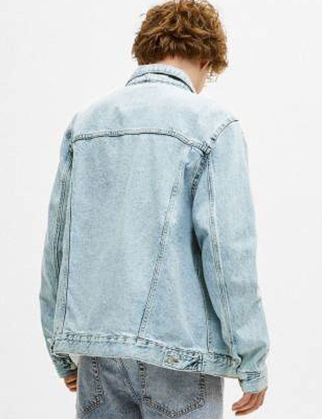Kotty Men Solid Spread Collar Denim Jacket