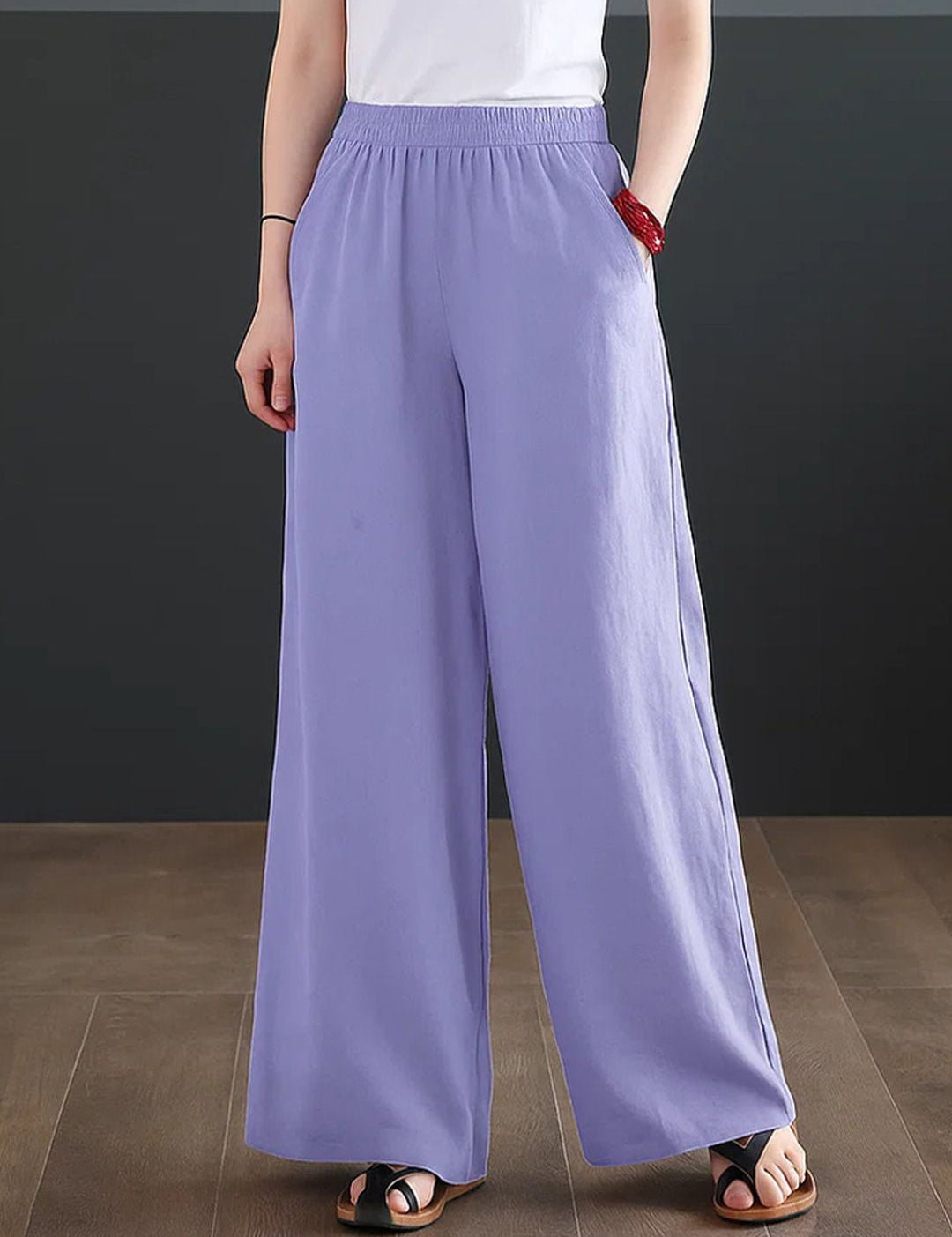 Kotty Women Solid Loose Fit High-Rise Trousers