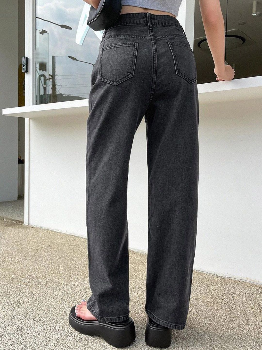 Kotty Women Cotton Straight Fit High-Rise Stretchable Jeans