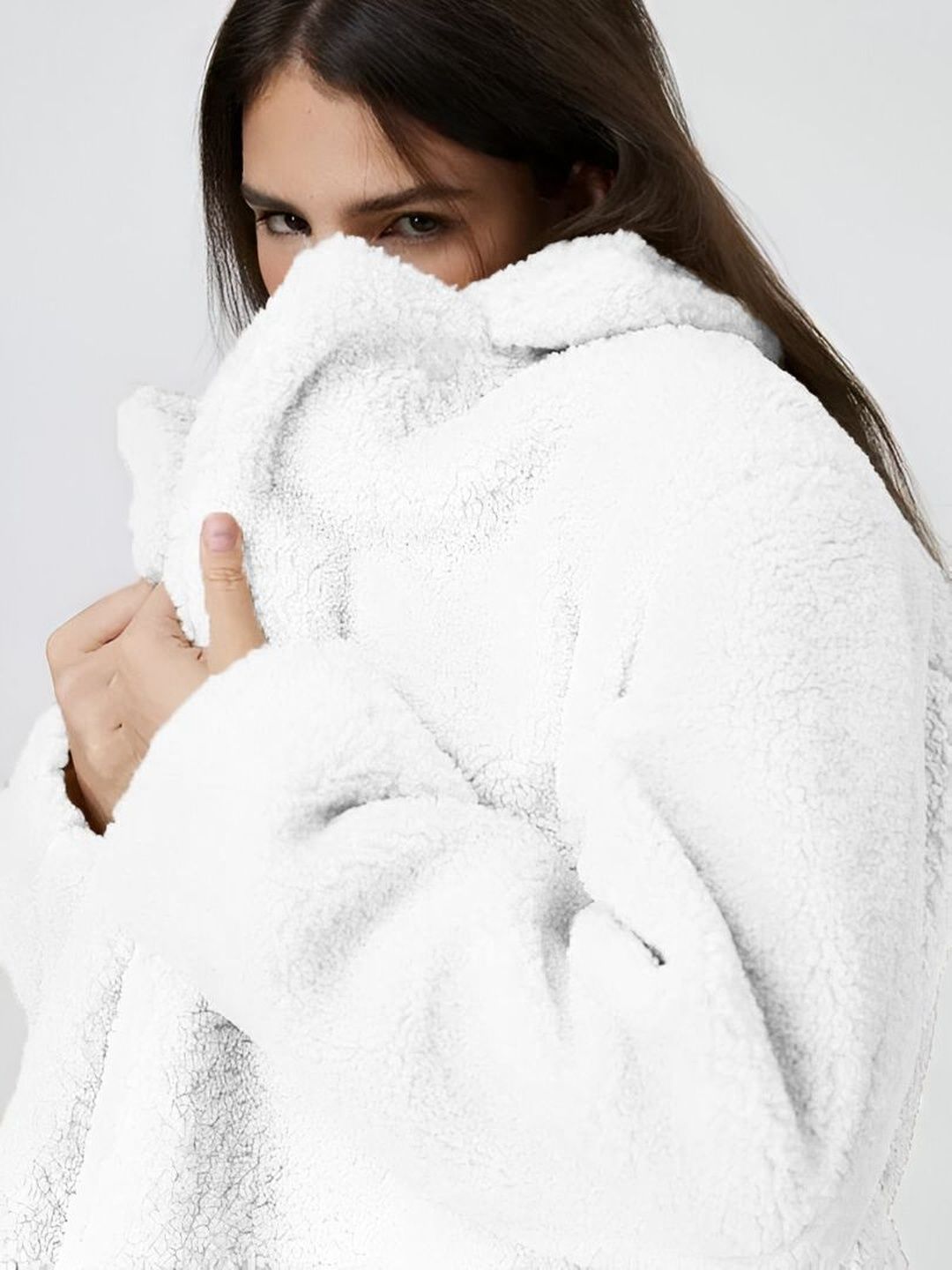 Kotty Women Lapel Collar Self Design Open Front Jacket