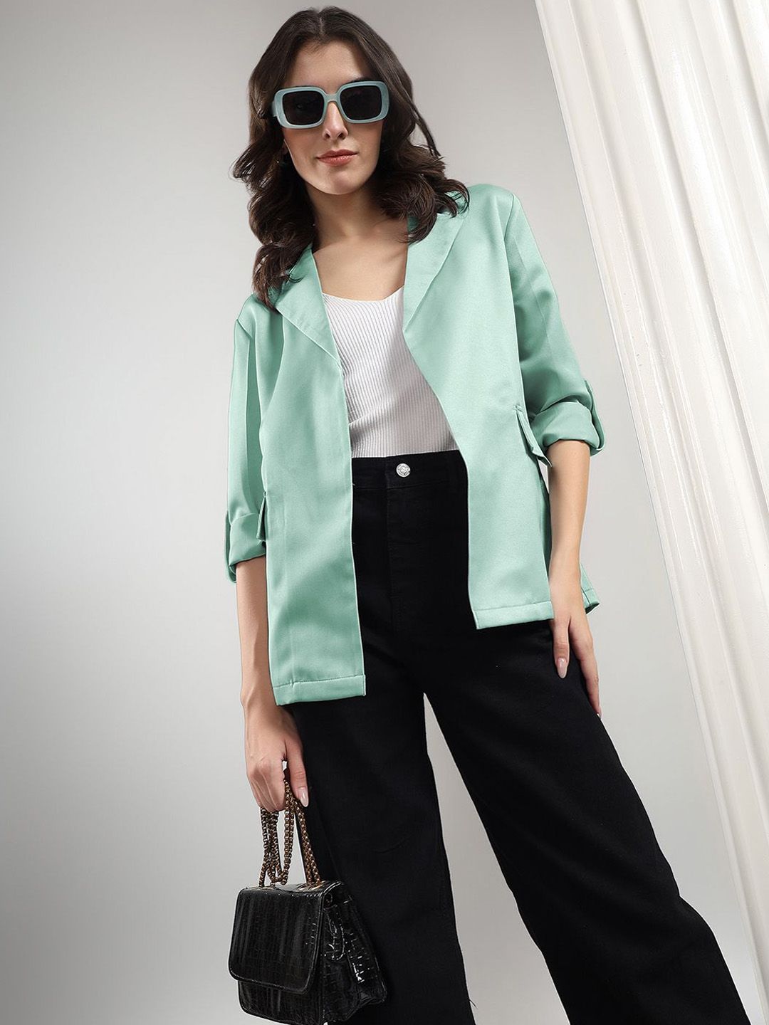 Kotty Notched Lapel Front Open Blazer
