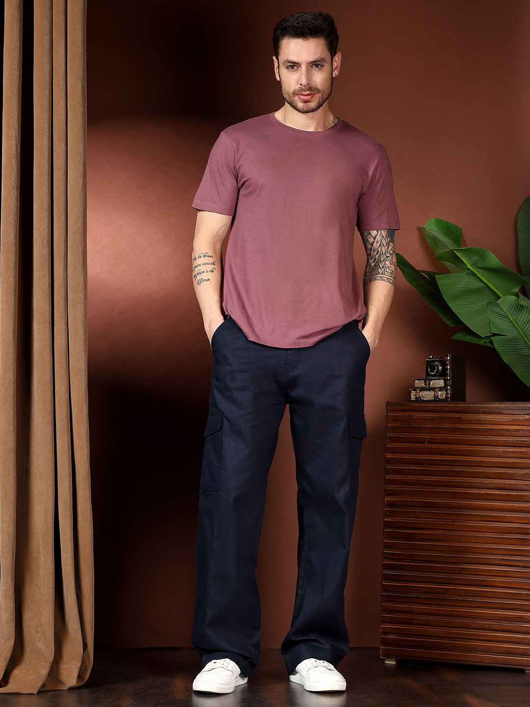 Kotty Men Relaxed Easy Wash Cargos Trousers
