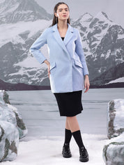 Kotty Women Notched Lapel Cotton Single-Breasted Overcoat