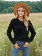 Kotty Women Cotton Solid Round Neck Long Sleeves Pullover