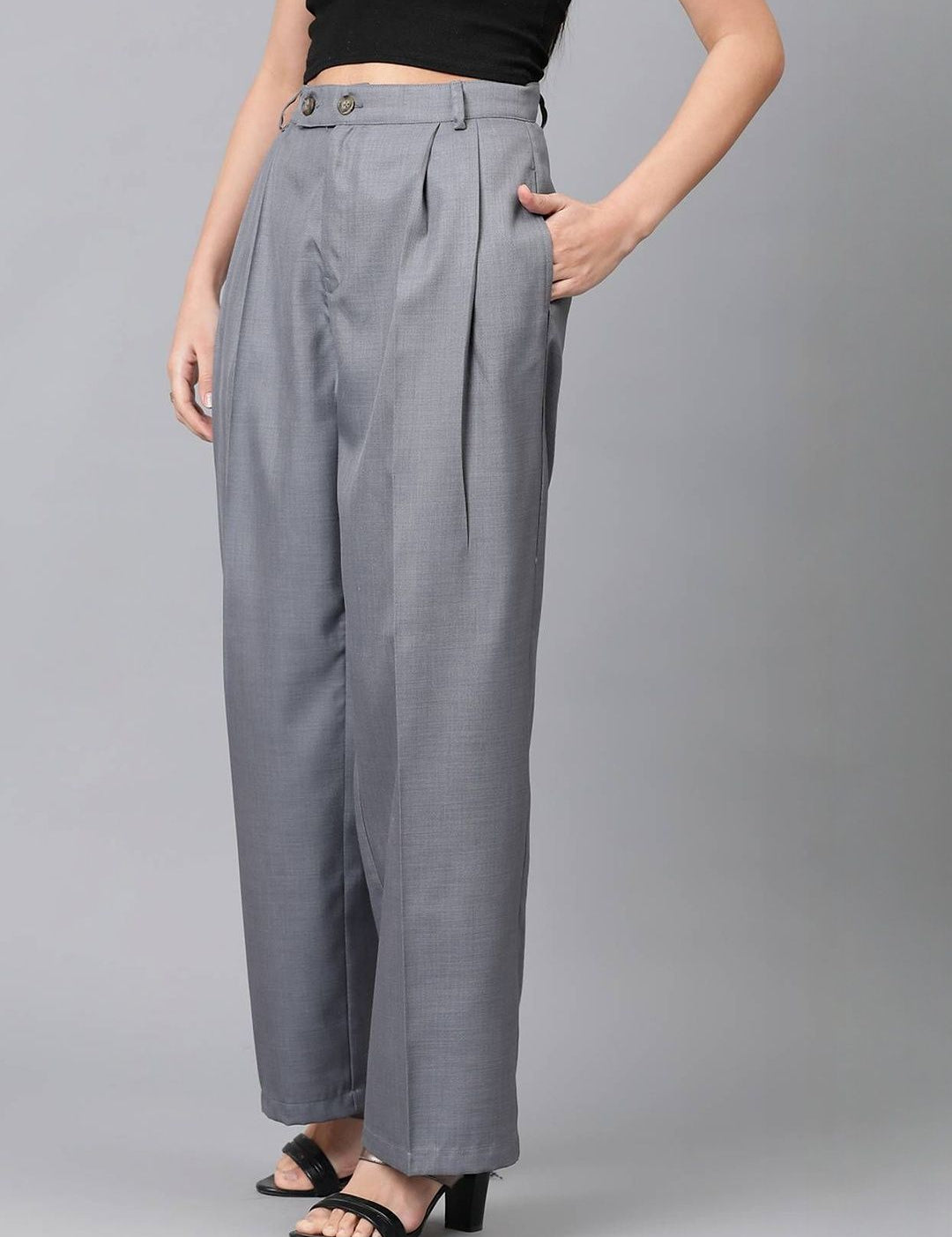 Kotty Women Relaxed Straight Leg High-Rise Trousers